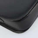 CELINE Horse Carriage Shoulder Bag Leather Black Gold Auth ARZ121-16