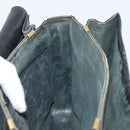 CELINE Horse Carriage Shoulder Bag Leather Black Gold Auth ARZ121-19