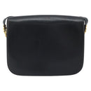 CELINE Horse Carriage Shoulder Bag Leather Black Gold Auth ARZ121-2