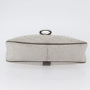 Salvatore Ferragamo Gancini Handtasche Canvas Grau Silber Auth ARZ122-6