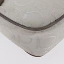 Salvatore Ferragamo Gancini Handtasche Canvas Grau Silber Auth ARZ122-15