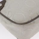 Salvatore Ferragamo Gancini Handtasche Canvas Grau Silber Auth ARZ122-17