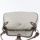 Salvatore Ferragamo Gancini Handtasche Canvas Grau Silber Auth ARZ122-10