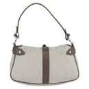 Salvatore Ferragamo Gancini Handtasche Canvas Grau Silber Auth ARZ122-2