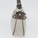 Salvatore Ferragamo Gancini Handtasche Canvas Grau Silber Auth ARZ122-5