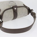 Salvatore Ferragamo Gancini Handtasche Canvas Grau Silber Auth ARZ122-8