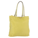 PRADA Tote Bag Nylon Yellow Gold Auth ARZ128-1