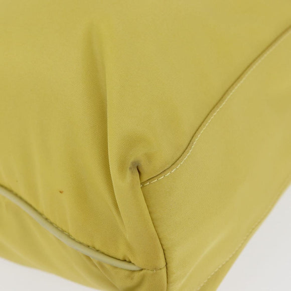 PRADA Tote Bag Nylon Yellow Gold Auth ARZ128