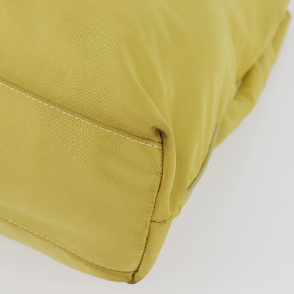 PRADA Tote Bag Nylon Yellow Gold Auth ARZ128