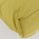 PRADA Tote Bag Nylon Yellow Gold Auth ARZ128-15