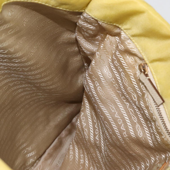 PRADA Tote Bag Nylon Yellow Gold Auth ARZ128