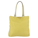 PRADA Tote Bag Nylon Yellow Gold Auth ARZ128-13