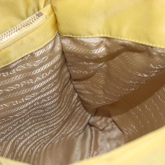 PRADA Tote Bag Nylon Yellow Gold Auth ARZ128