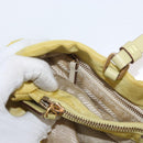 PRADA Tote Bag Nylon Yellow Gold Auth ARZ128-23