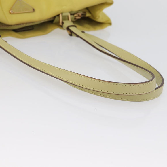PRADA Tote Bag Nylon Yellow Gold Auth ARZ128