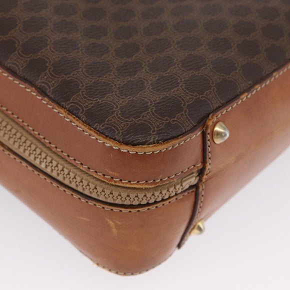 CELINE Macadam Canvas Business Bag PVC Leather 2way Brown Gold Auth ARZ129