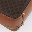CELINE Macadam Canvas Business Bag PVC Leather 2way Brown Gold Auth ARZ129-17