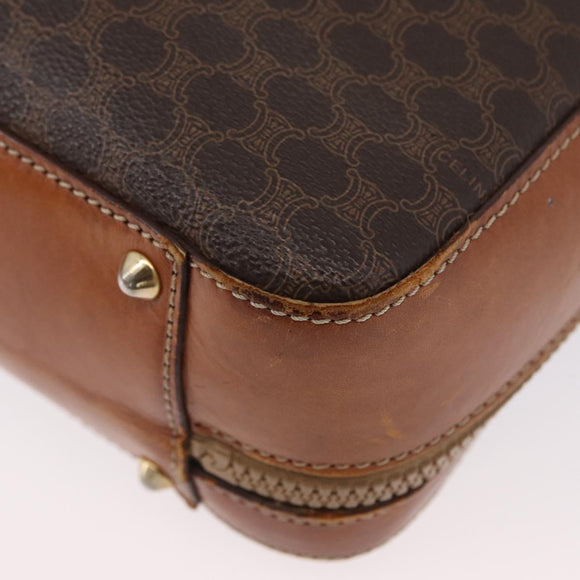 CELINE Macadam Canvas Business Bag PVC Leather 2way Brown Gold Auth ARZ129