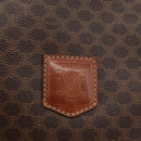 CELINE Macadam Canvas Business Bag PVC Leather 2way Brown Gold Auth ARZ129-19