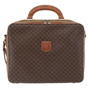 CELINE Macadam Canvas Business Bag PVC Leather 2way Brown Gold Auth ARZ129-13