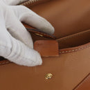 CELINE Macadam Canvas Business Bag PVC Leather 2way Brown Gold Auth ARZ129-12