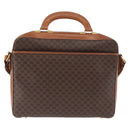 CELINE Macadam Canvas Business Bag PVC Leather 2way Brown Gold Auth ARZ129-2