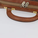 CELINE Macadam Canvas Business Bag PVC Leather 2way Brown Gold Auth ARZ129-7