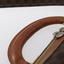 CELINE Macadam Canvas Business Bag PVC Leather 2way Brown Gold Auth ARZ129-14