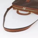 CELINE Macadam Canvas Business Bag PVC Leather 2way Brown Gold Auth ARZ129-8
