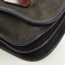 Miu Miu Shoulder Bag Suede Navy Gold Auth ARZ130V-16