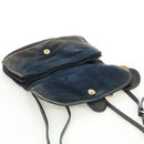 Miu Miu Shoulder Bag Suede Navy Gold Auth ARZ130V-9