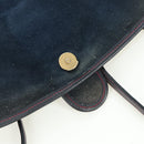 Miu Miu Shoulder Bag Suede Navy Gold Auth ARZ130V-24