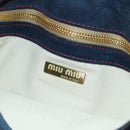 Miu Miu Shoulder Bag Suede Navy Gold Auth ARZ130V-25