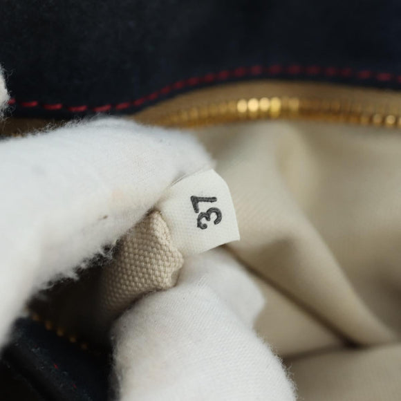 Miu Miu Shoulder Bag Suede Navy Gold Auth ARZ130V