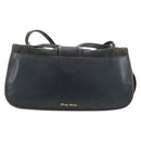Miu Miu Shoulder Bag Suede Navy Gold Auth ARZ130V-2