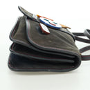 Miu Miu Shoulder Bag Suede Navy Gold Auth ARZ130V-4