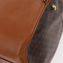 CELINE Macadam Canvas Shoulder Bag PVC Leather Brown Gold Auth ARZ131A-10