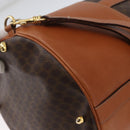 CELINE Macadam Canvas Shoulder Bag PVC Leather Brown Gold Auth ARZ131A-11
