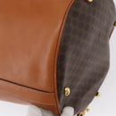 CELINE Macadam Canvas Shoulder Bag PVC Leather Brown Gold Auth ARZ131A-12