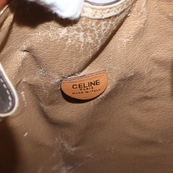 CELINE Macadam Canvas Shoulder Bag PVC Leather Brown Gold Auth ARZ131A