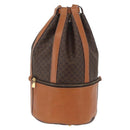 CELINE Macadam Canvas Shoulder Bag PVC Leather Brown Gold Auth ARZ131A-2
