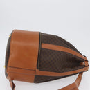CELINE Macadam Canvas Shoulder Bag PVC Leather Brown Gold Auth ARZ131A-4