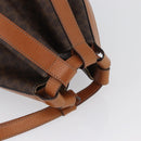 CELINE Macadam Canvas Shoulder Bag PVC Leather Brown Gold Auth ARZ131A-6