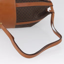 CELINE Macadam Canvas Shoulder Bag PVC Leather Brown Gold Auth ARZ131A-7