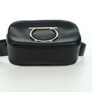 Salvatore Ferragamo Gancini Waist bag Leather Black Gold Auth ARZ136V-5