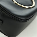 Salvatore Ferragamo Gancini Waist bag Leather Black Gold Auth ARZ136V-15