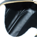Salvatore Ferragamo Gancini Waist bag Leather Black Gold Auth ARZ136V-10