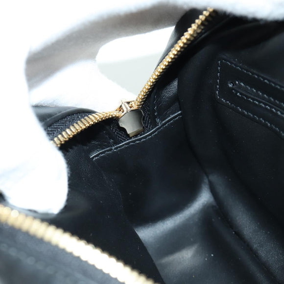 Salvatore Ferragamo Gancini Waist bag Leather Black Gold Auth ARZ136V