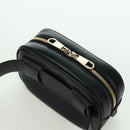 Salvatore Ferragamo Gancini Waist bag Leather Black Gold Auth ARZ136V-6