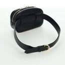 Salvatore Ferragamo Gancini Waist bag Leather Black Gold Auth ARZ136V-7